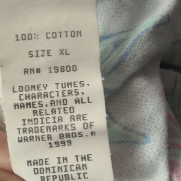 Warner Brothers Looney Tunes Vintage‎ 90s Y2K Tweety Bird Pajama Set Women's XL - Picture 13 of 16